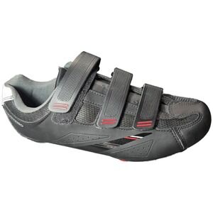 Tommaso Cycling Shoes Black Red Velcro Straps Road Bike Spin Shoes EU 42 Cleats